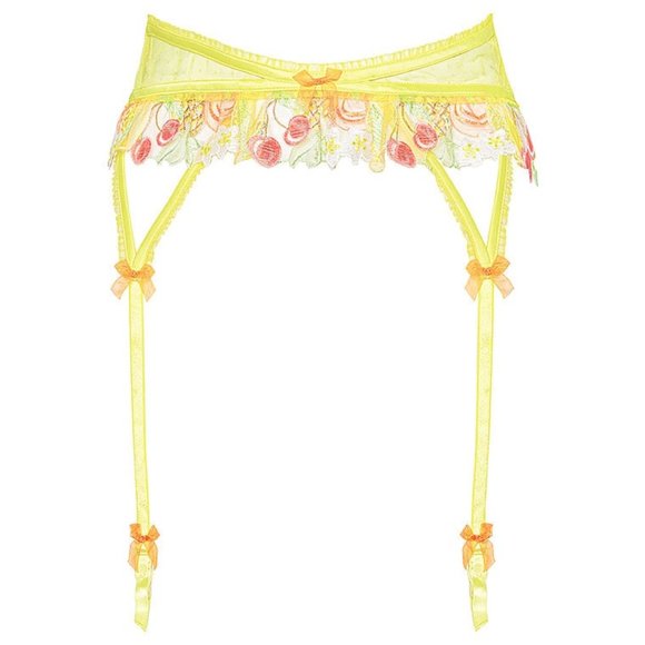 VS 2 Piece Set For Love & Lemons Thong & Garter Belt Multi Fruit Yellow NWT - Picture 16 of 16
